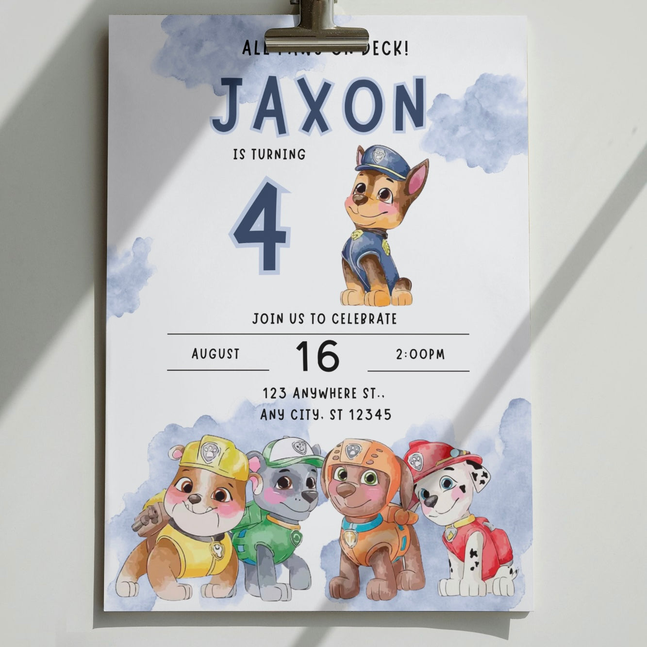 Paw Patrol DIGITAL Birthday Invitation