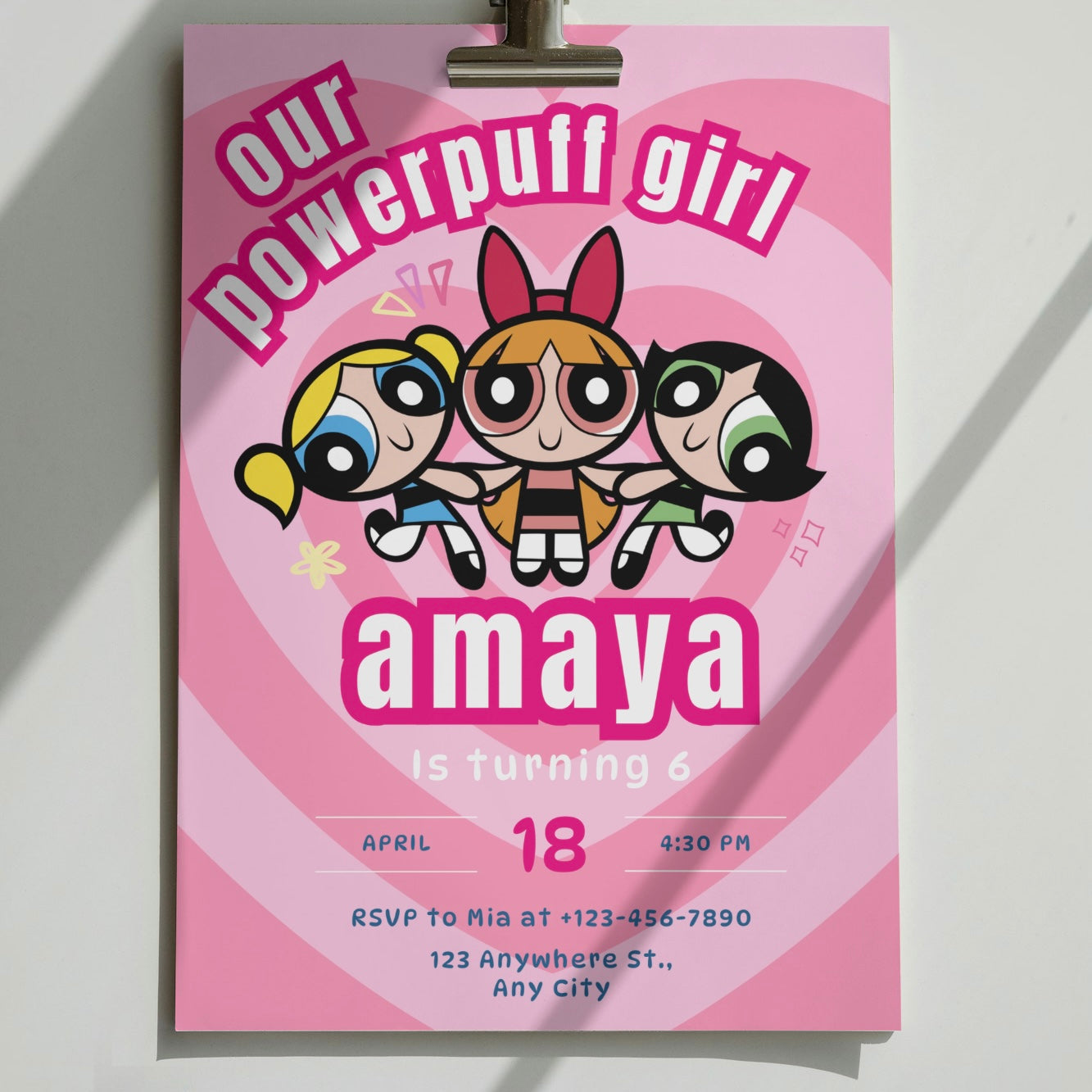 Powerpuff Girls DIGITAL Birthday Invitation