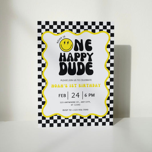 One Happy Dude DIGITAL Birthday Invitation