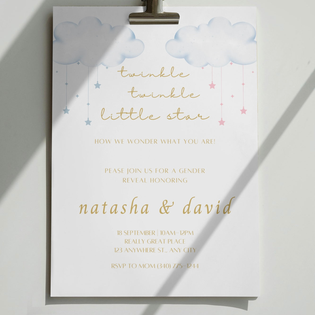 Twinkle Twinkle Little Star DIGITAL Gender Reveal