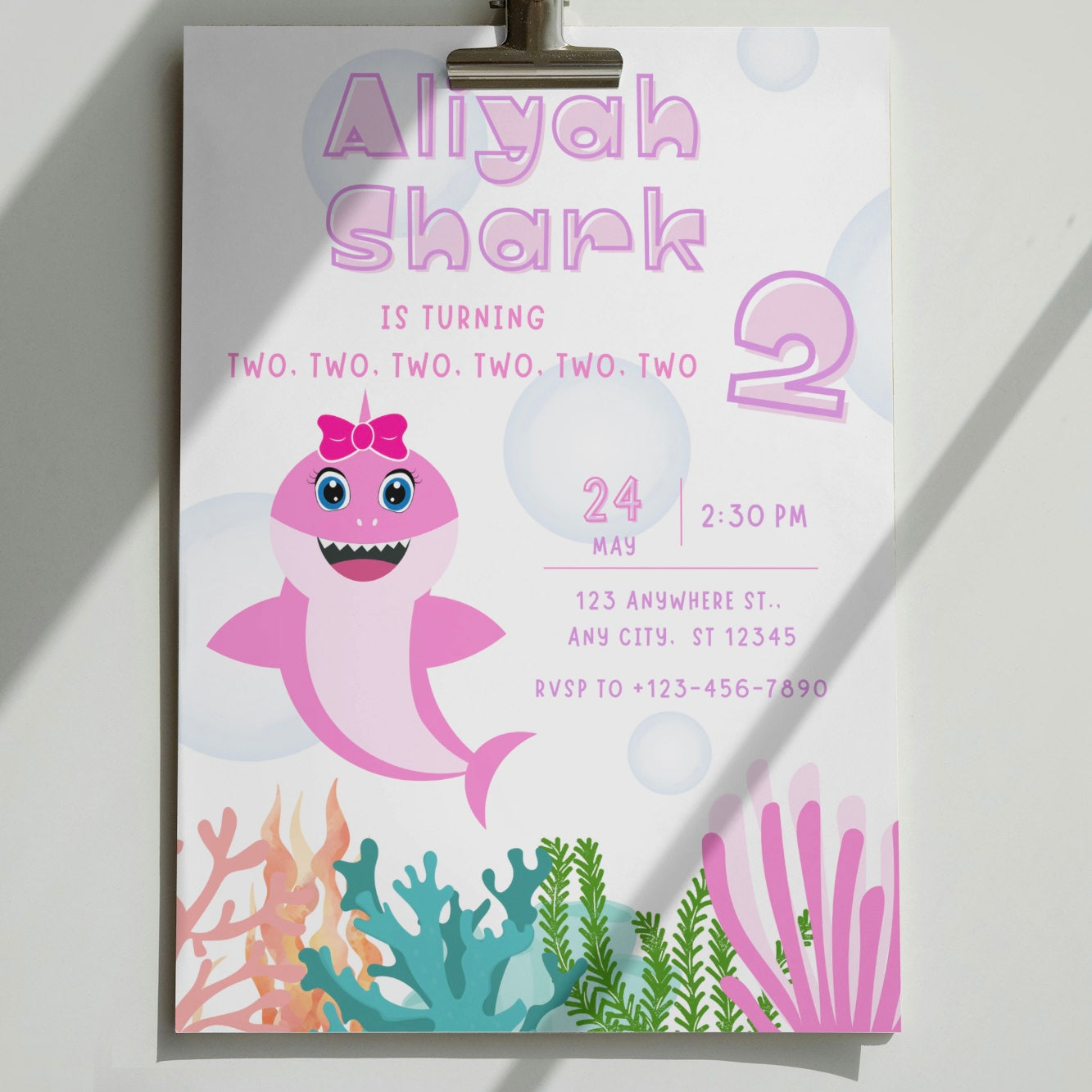 Baby Shark DIGITAL Birthday Invitation