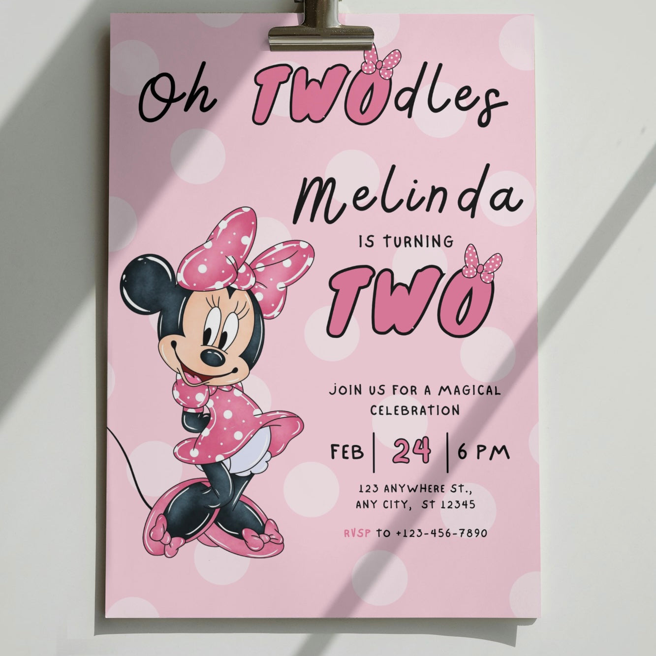 Minnie Mouse TWOdles DIGITAL Birthday Invitation