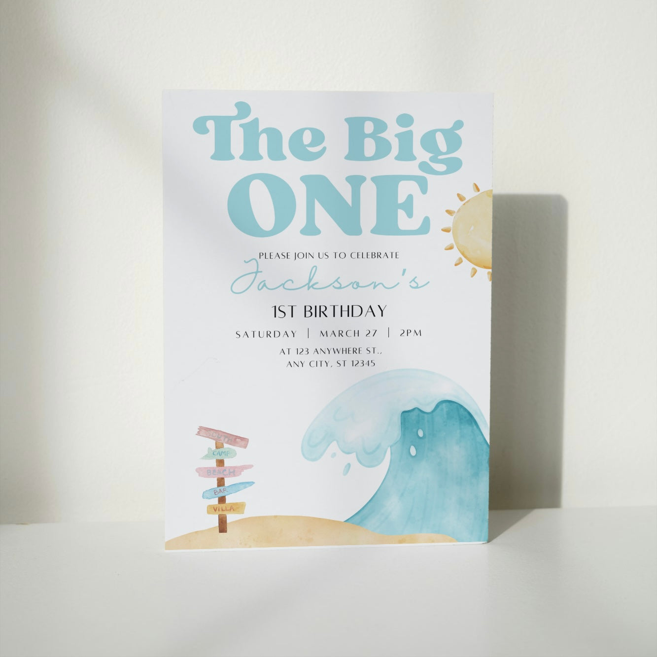 The Big One DIGITAL Birthday Invitation