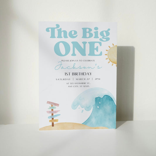 The Big One DIGITAL Birthday Invitation