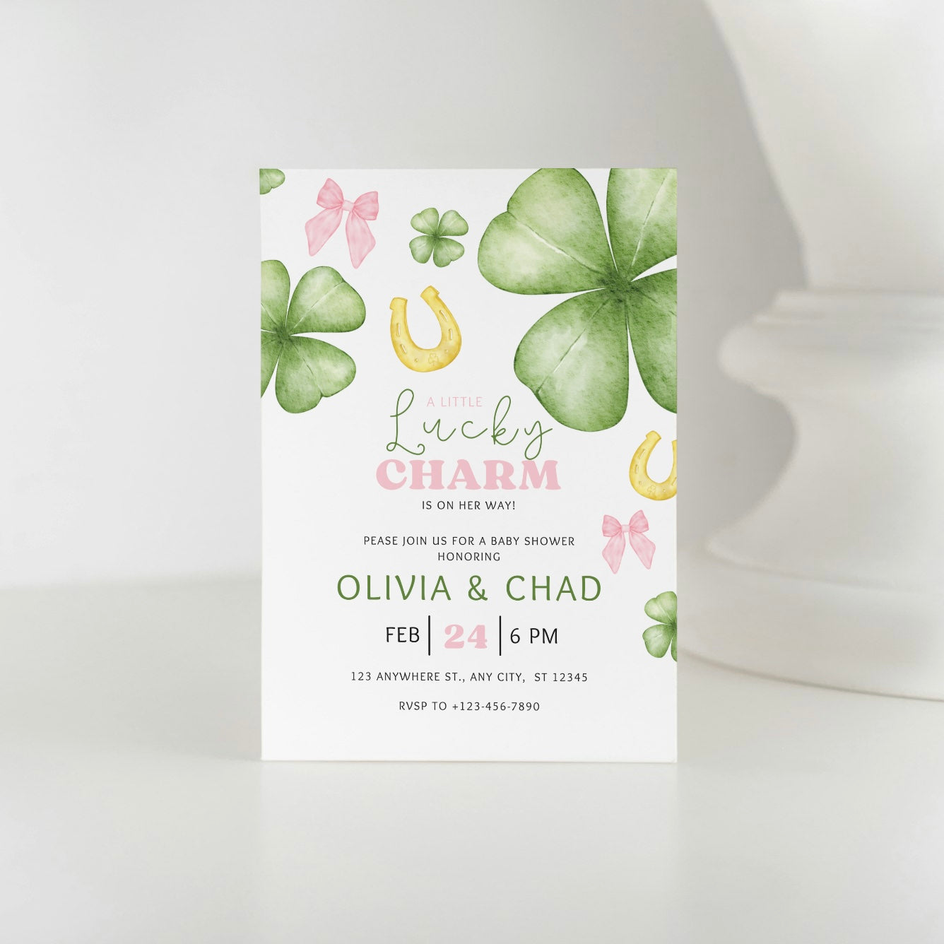 Lucky Charm DIGITAL Baby Shower Invitation