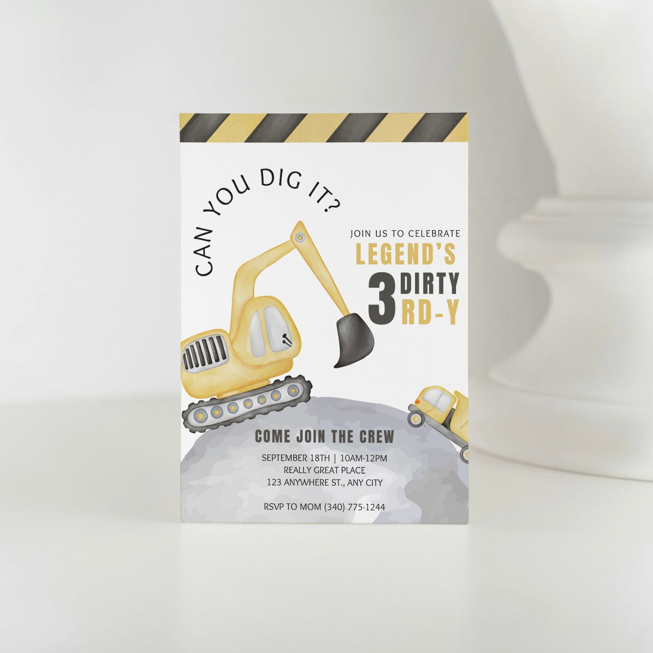 Can You Dig It? DIGITAL Birthday Invitation