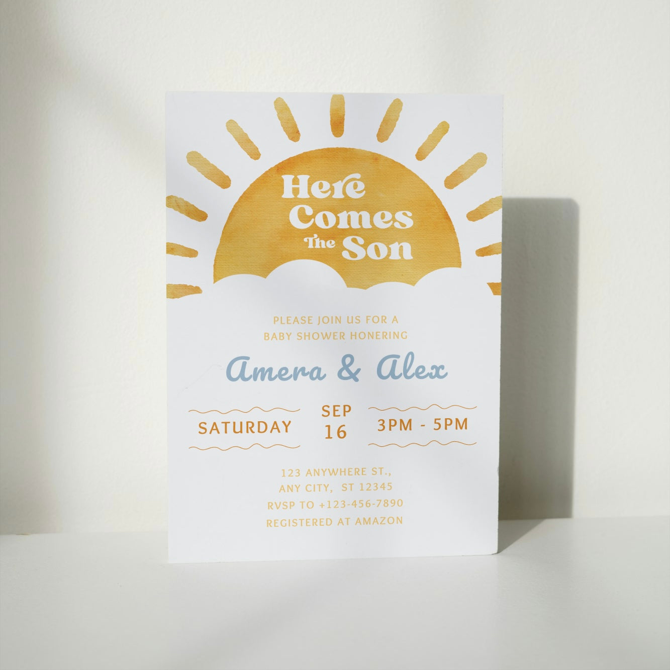 Here Comes the Son DIGITAL Baby Shower Invitation