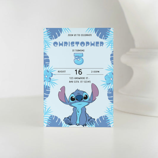 Stitch DIGITAL Birthday Invitation