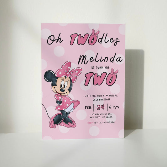 Minnie Mouse TWOdles DIGITAL Birthday Invitation