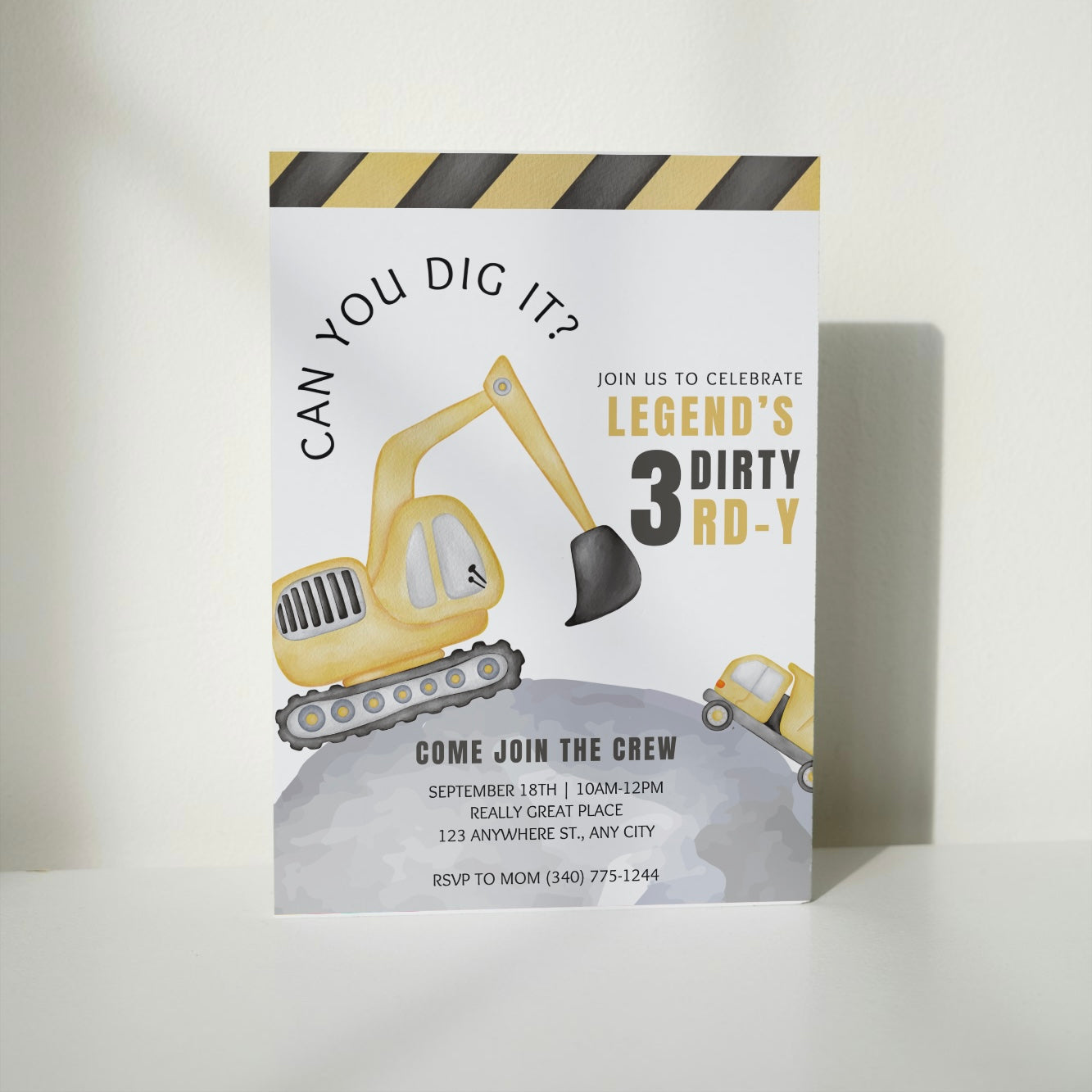 Can You Dig It? DIGITAL Birthday Invitation