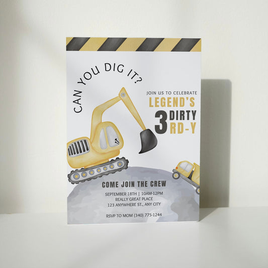 Can You Dig It? DIGITAL Birthday Invitation