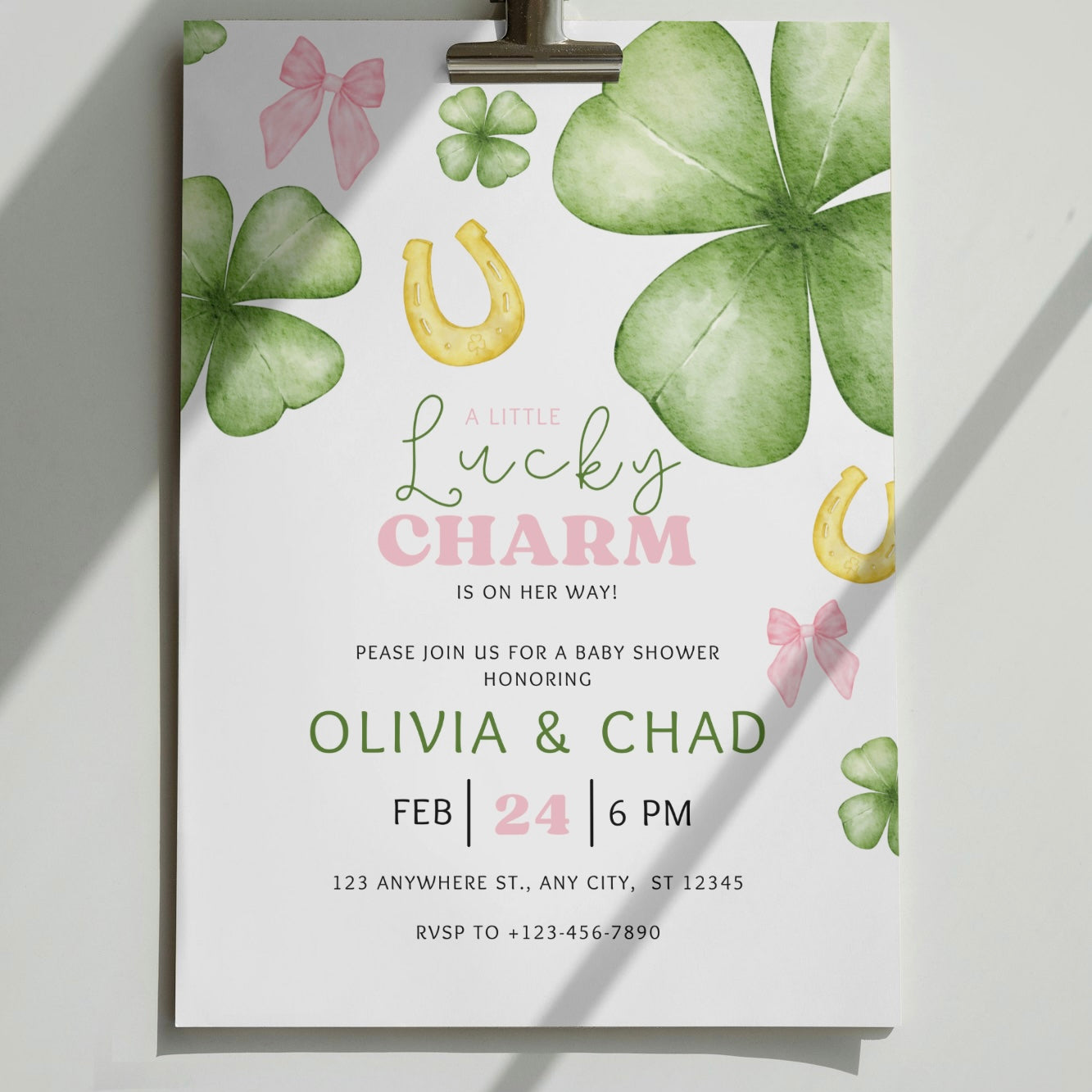 Lucky Charm DIGITAL Baby Shower Invitation