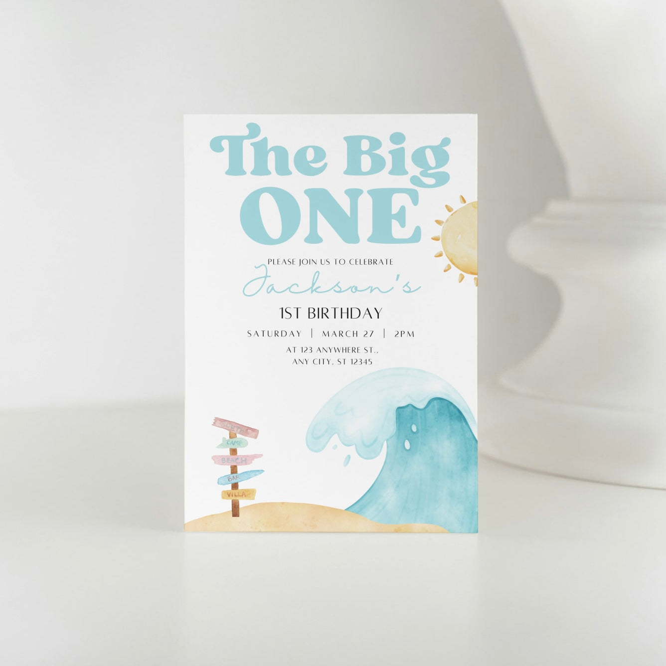 The Big One DIGITAL Birthday Invitation