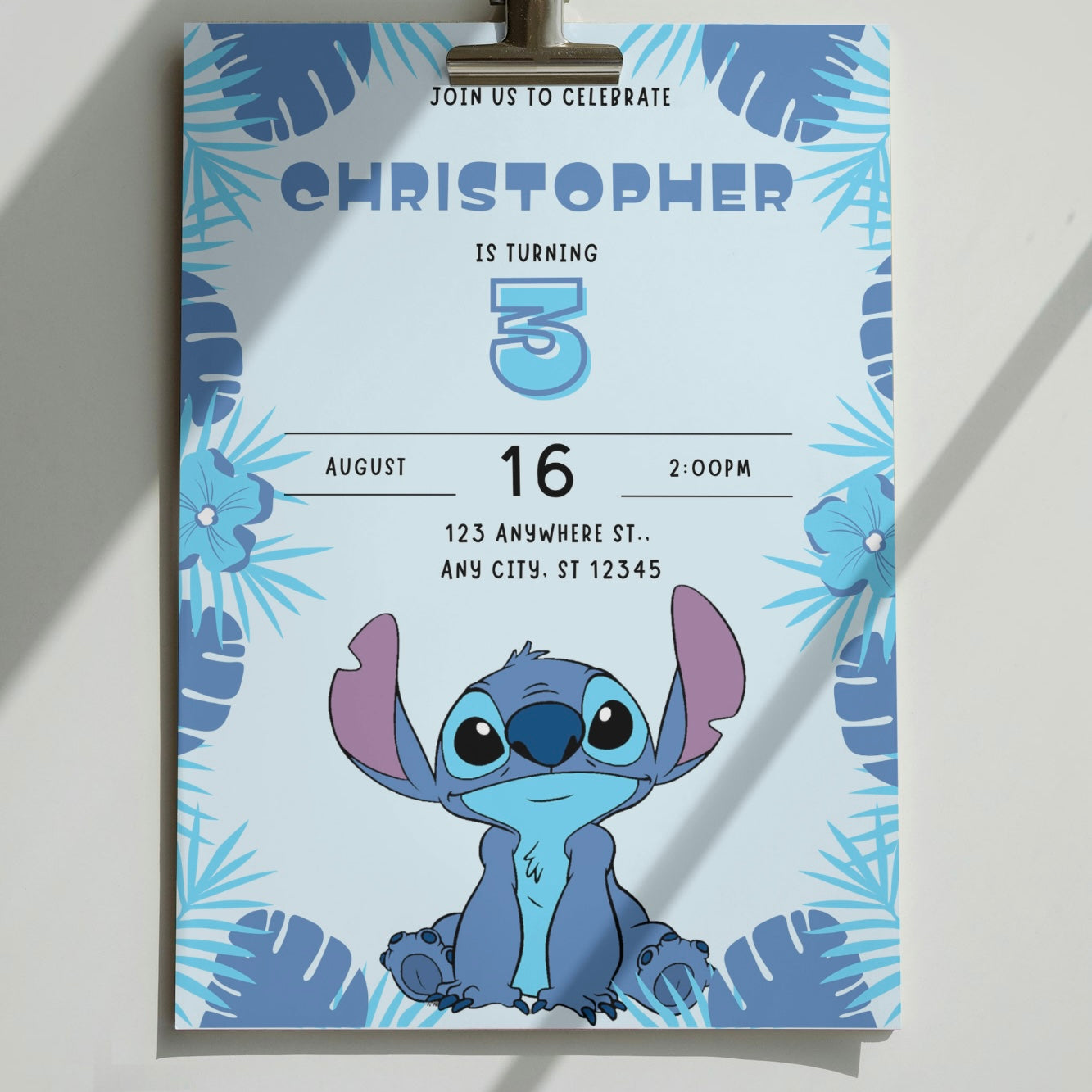 Stitch DIGITAL Birthday Invitation