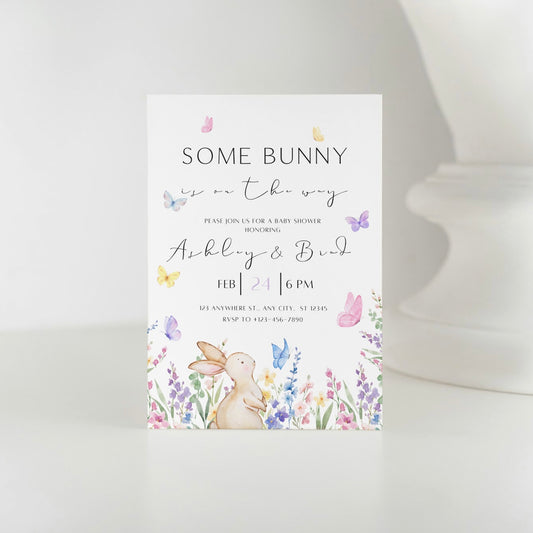 SOMEBUNNY Is On The Way DIGITAL Baby Shower Invitation