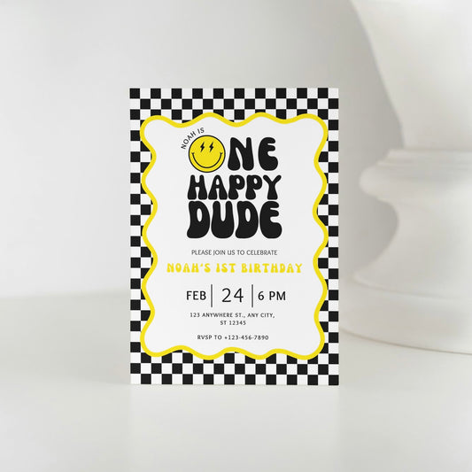 One Happy Dude DIGITAL Birthday Invitation