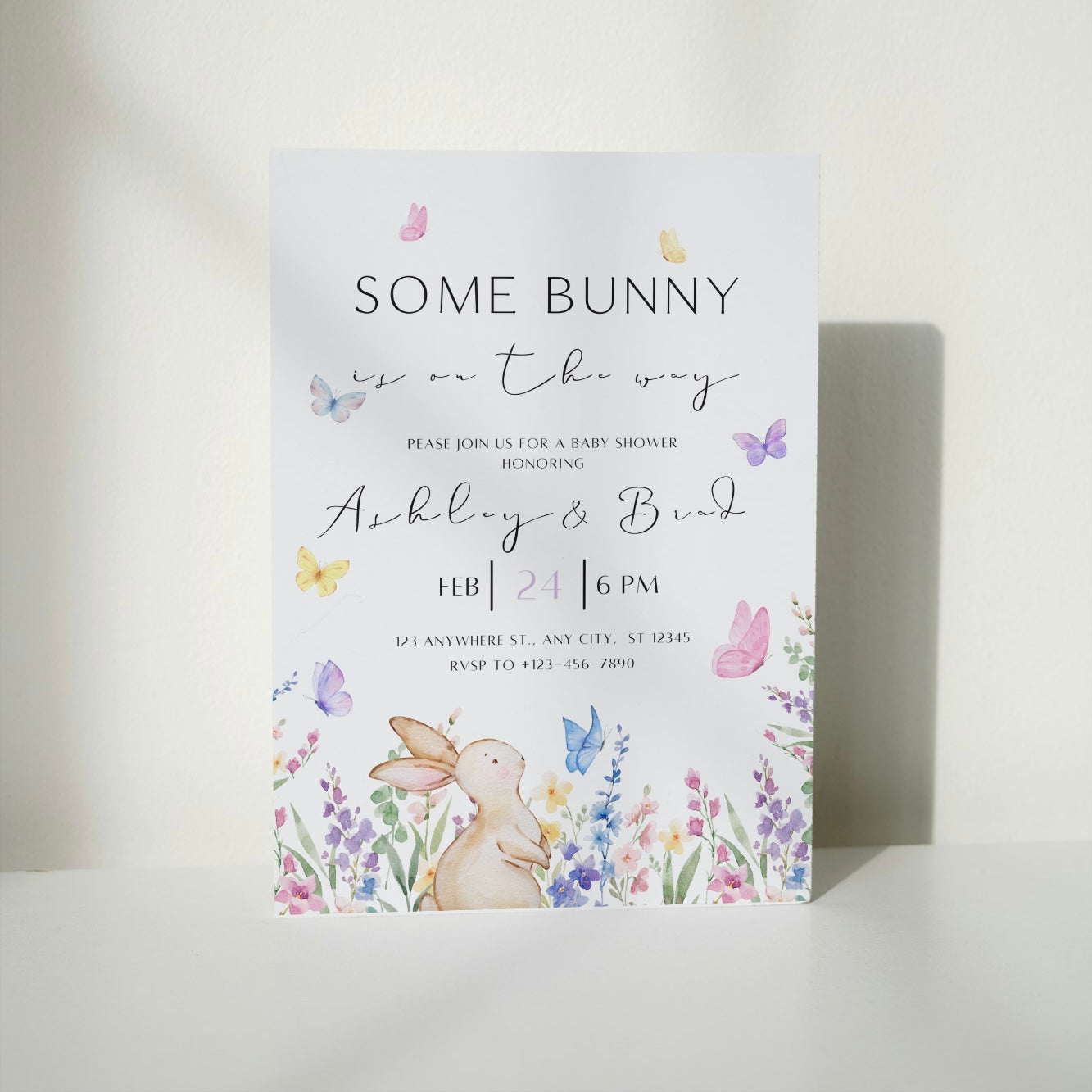 SOMEBUNNY Is On The Way DIGITAL Baby Shower Invitation