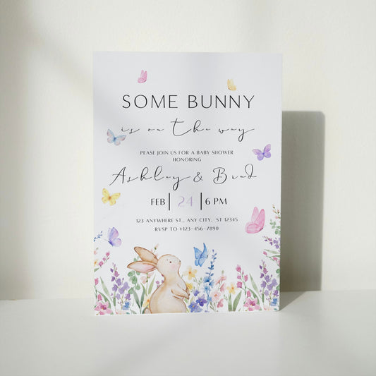 SOMEBUNNY Is On The Way DIGITAL Baby Shower Invitation