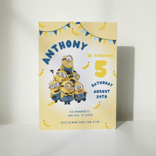 Minions DIGITAL Birthday Invitation